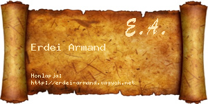 Erdei Armand névjegykártya
